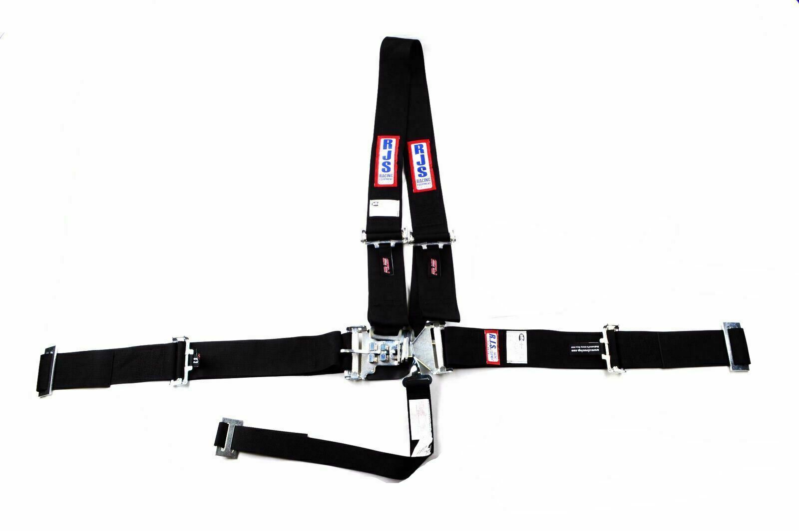 ALL WRAP LATCH & LINK DRAGSTER HARNESS SFI 16.1 PULL UP LAP BELTS BLACK RJS 5 PT