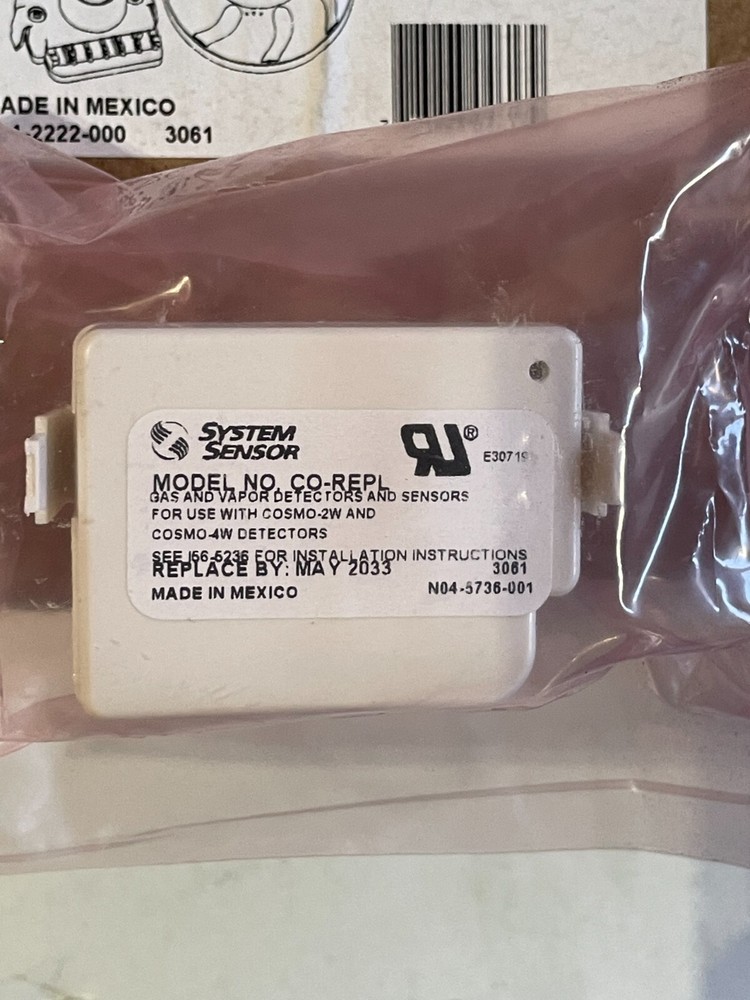 System Sensor CO-REPL Replacement CO Cell for COSMO-2W and COSMO-4W Detectors