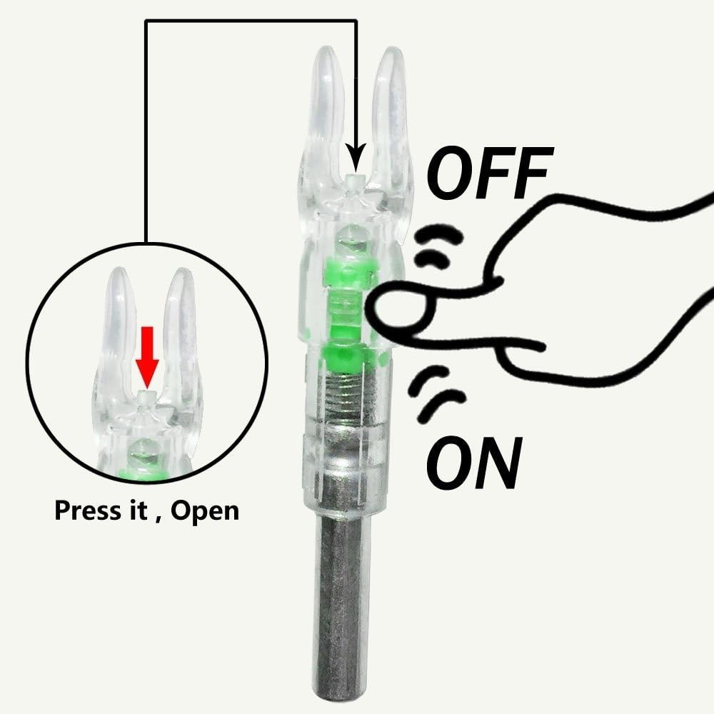 Lighted Nock for Arrows - .244 Diameter - 6-Pack with Automatic Activation