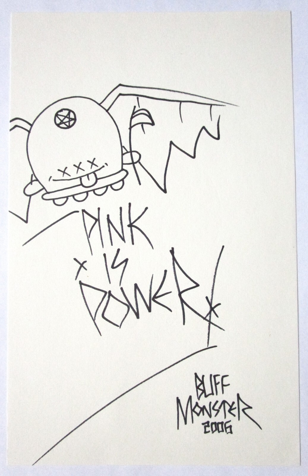 BUFF MONSTER ORIGINAL PINK IS POWER MONSTER COMIC BOOK URBAN ART DRAWING