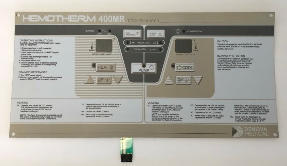 Cincinnati Sub Zero CSZ 400MR Keypad Membrane 56818