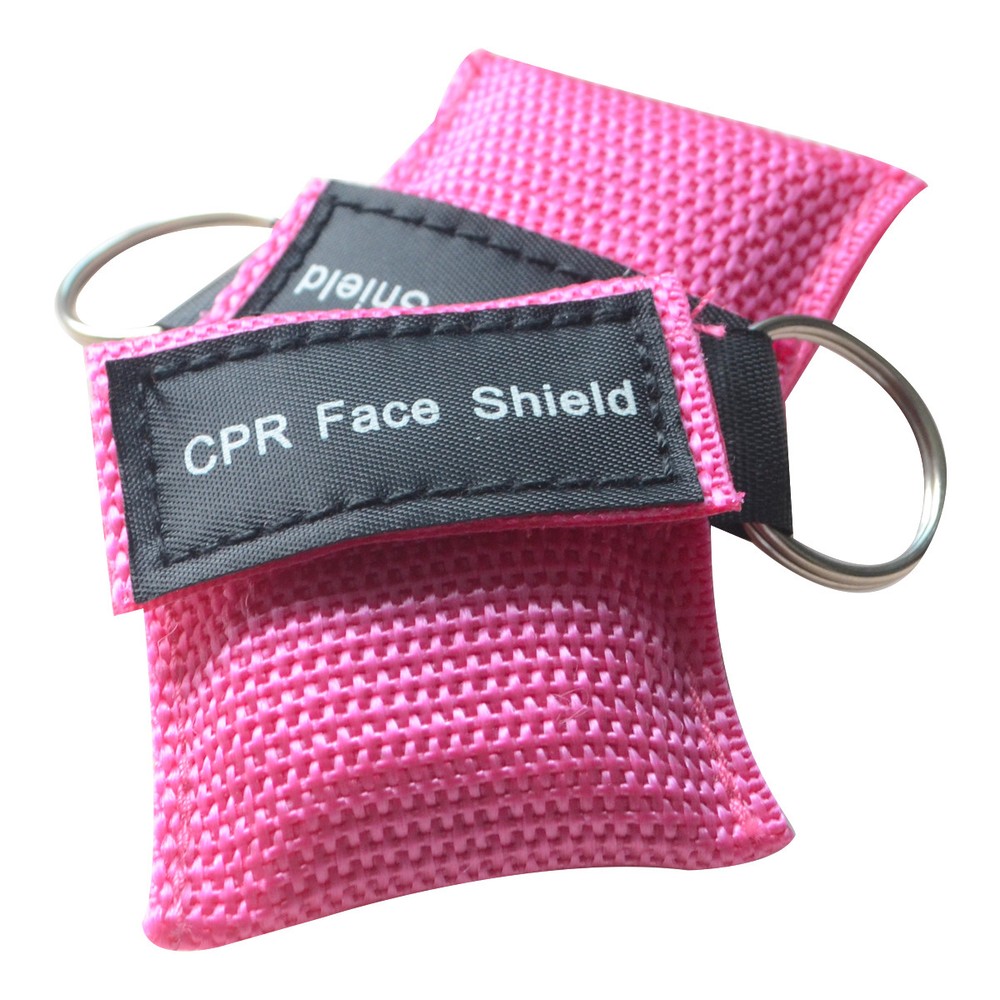 100 pcs CPR Printed Nylon Keychain Pouch first aid kit cpr CPR Face Shield