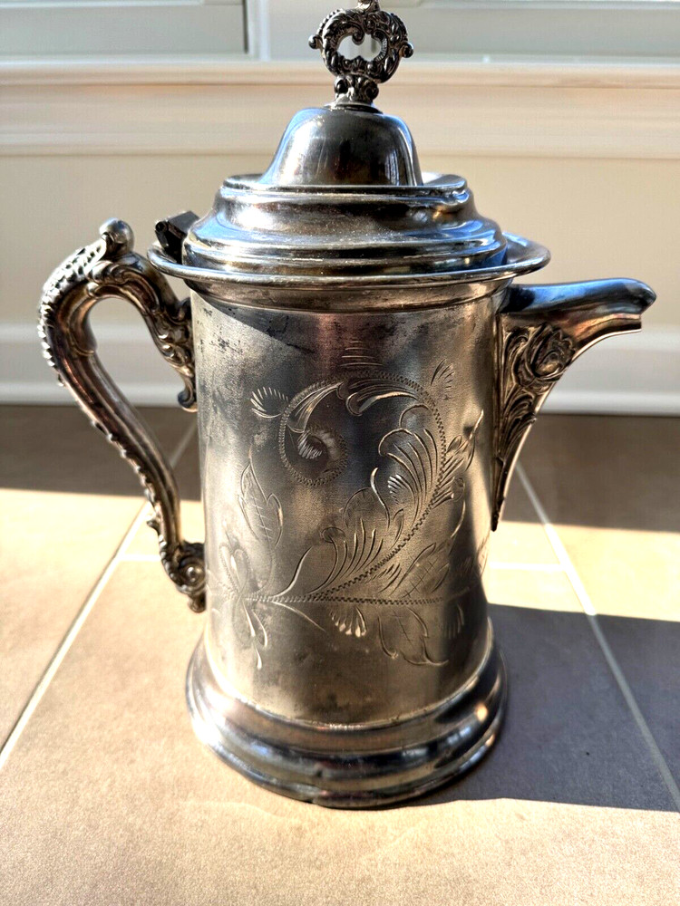 Sheffield Silver Co Tipping Water Pitcher Silver Plated 1016