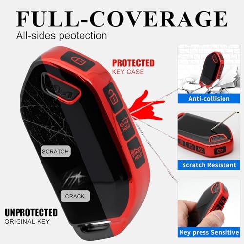 Advanced soft TPU key Cover Suitable for Type B key case Red (Single Shell)