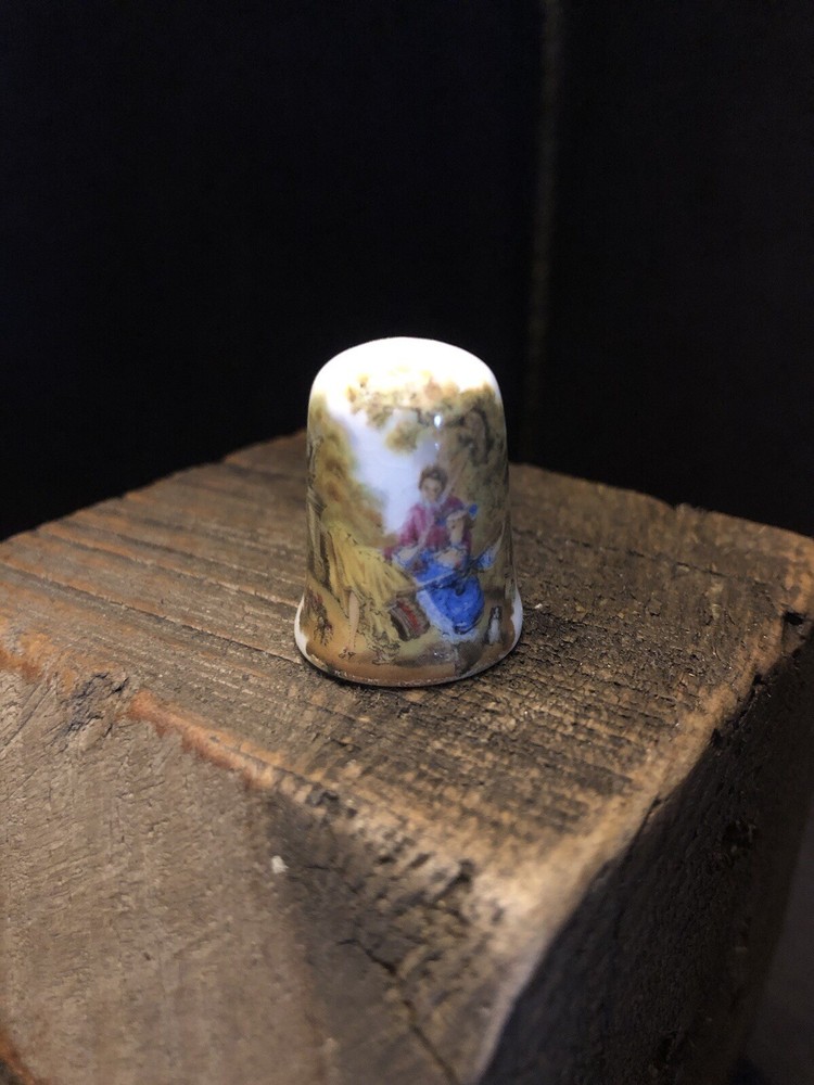 Four Vintage Bone China Thimbles