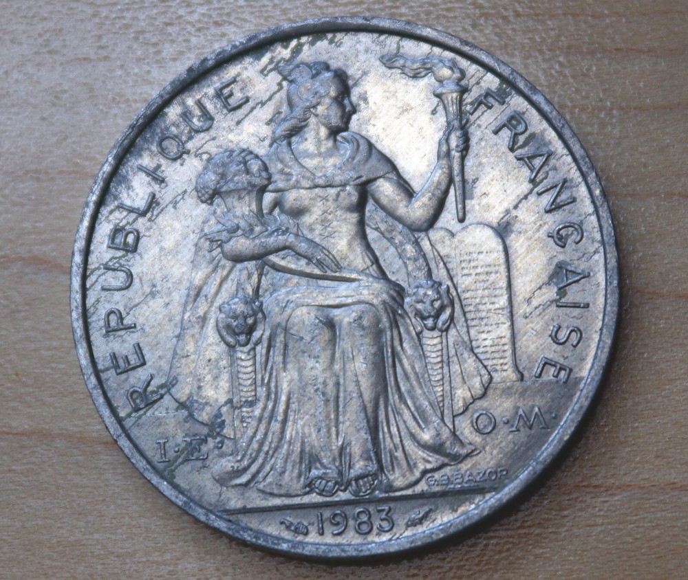 1983 French Polynesia 5 Francs