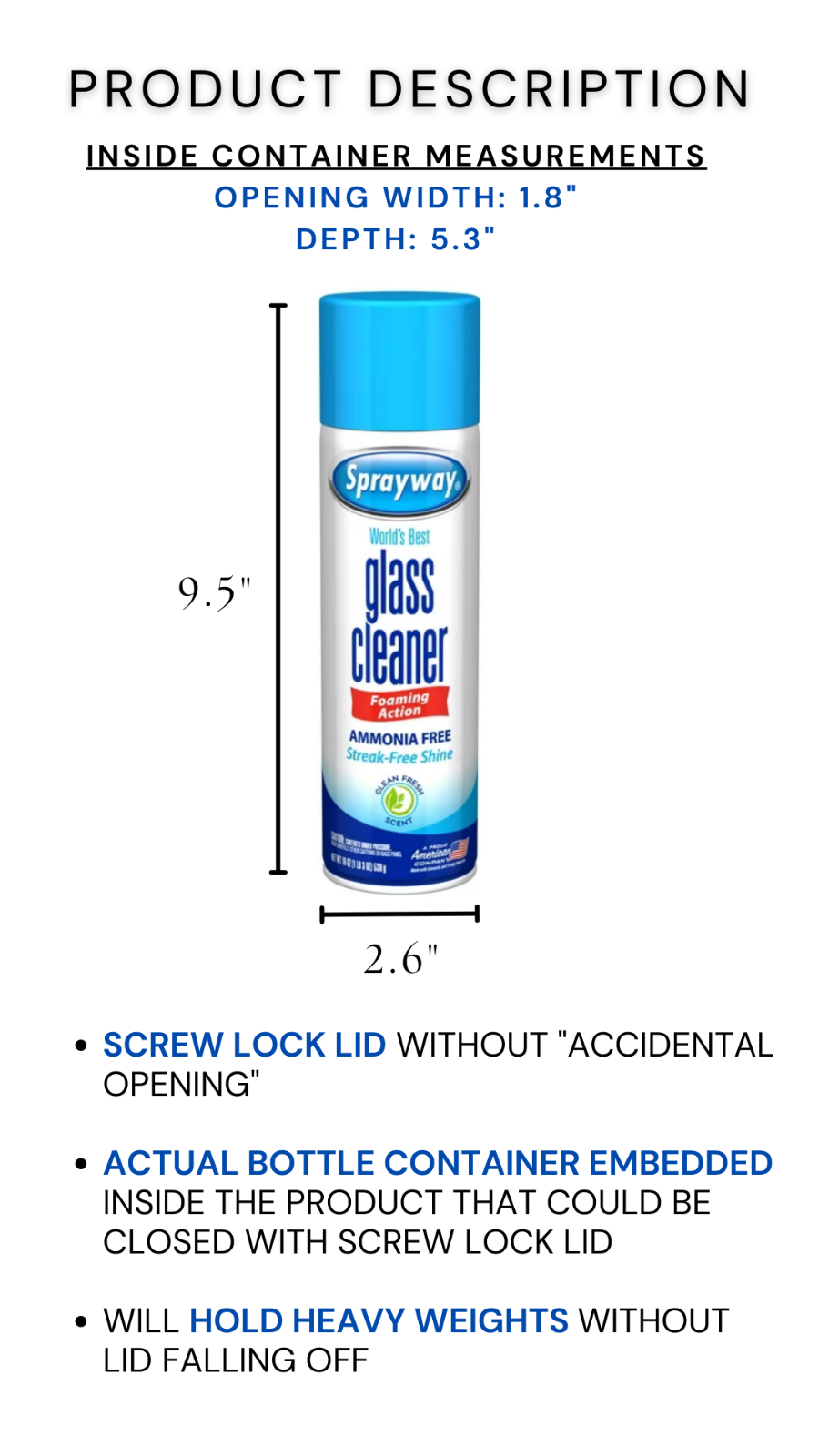 Sprayway Glass Cleaner Diversion Safe Stash Can Screw Lock Hidden Compartment