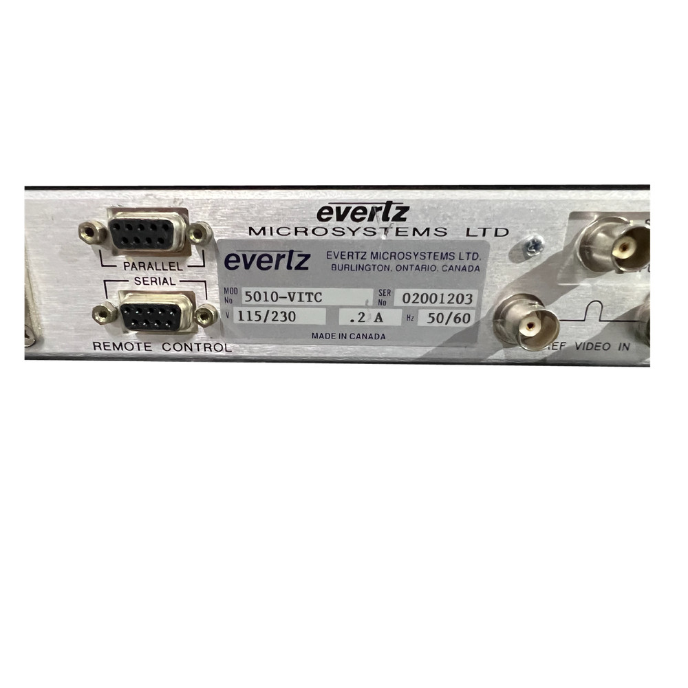 Evertz 5010-VITC Time Code Master Generator – LTC/VITC Broadcast Synchronizer