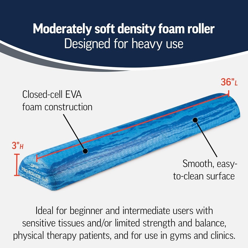 PRO-Roller Soft Density Foam Roller – Low Density Soft Foam Roller for Physic...