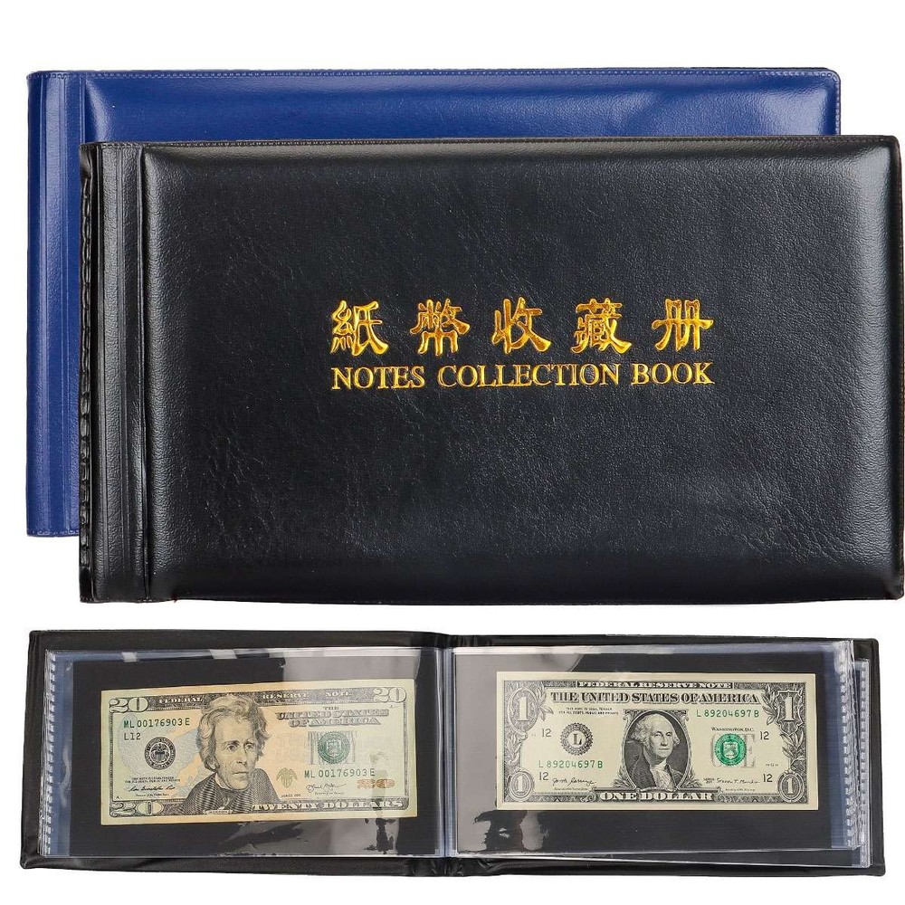 60 Pcs Paper Money Currency Banknote Collection Album Pocket Book Storage NEW
