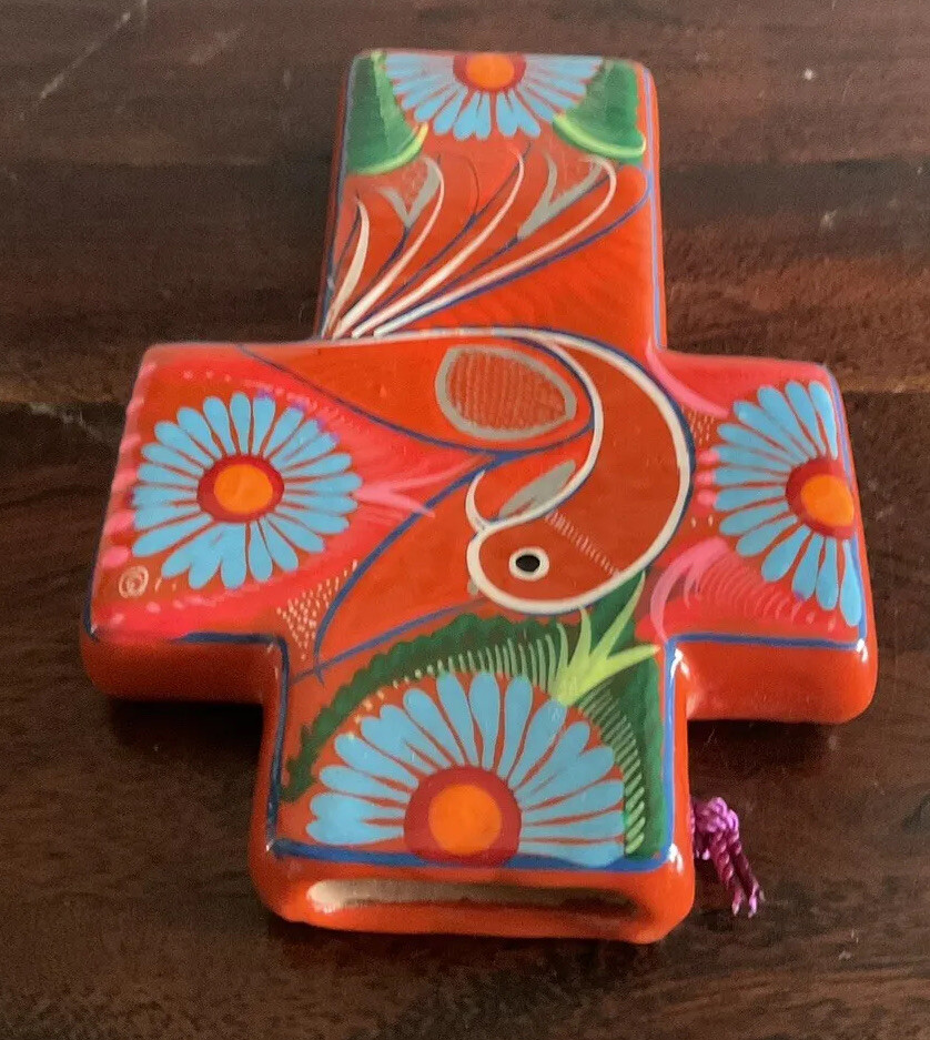 Gorgeous Ceramic Hand Painted Crucifix