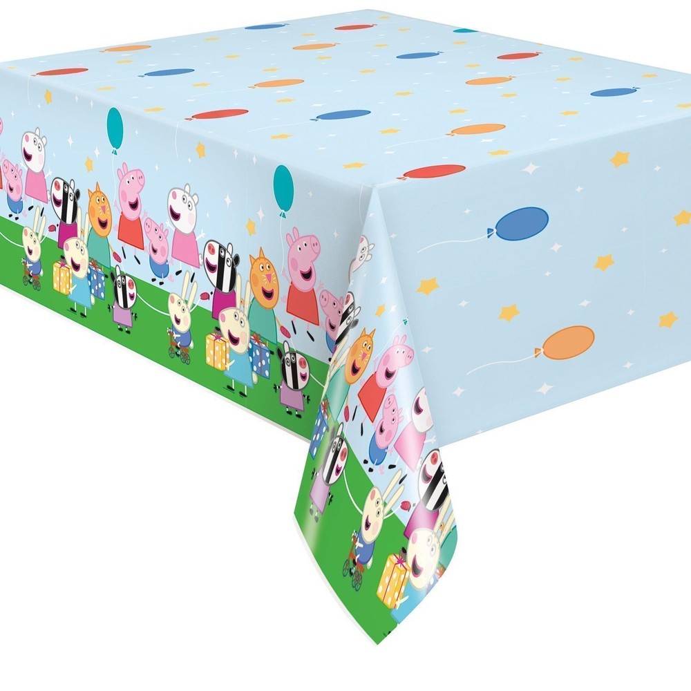 Unique Multicolor Peppa Pig Rectangular Plastic Table Cover (54" x 84")