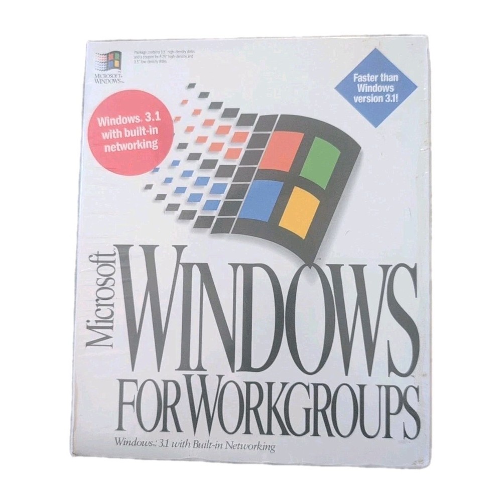 📦 Microsoft Windows for Workgroups 3.1 – Factory Sealed – Mint Condition