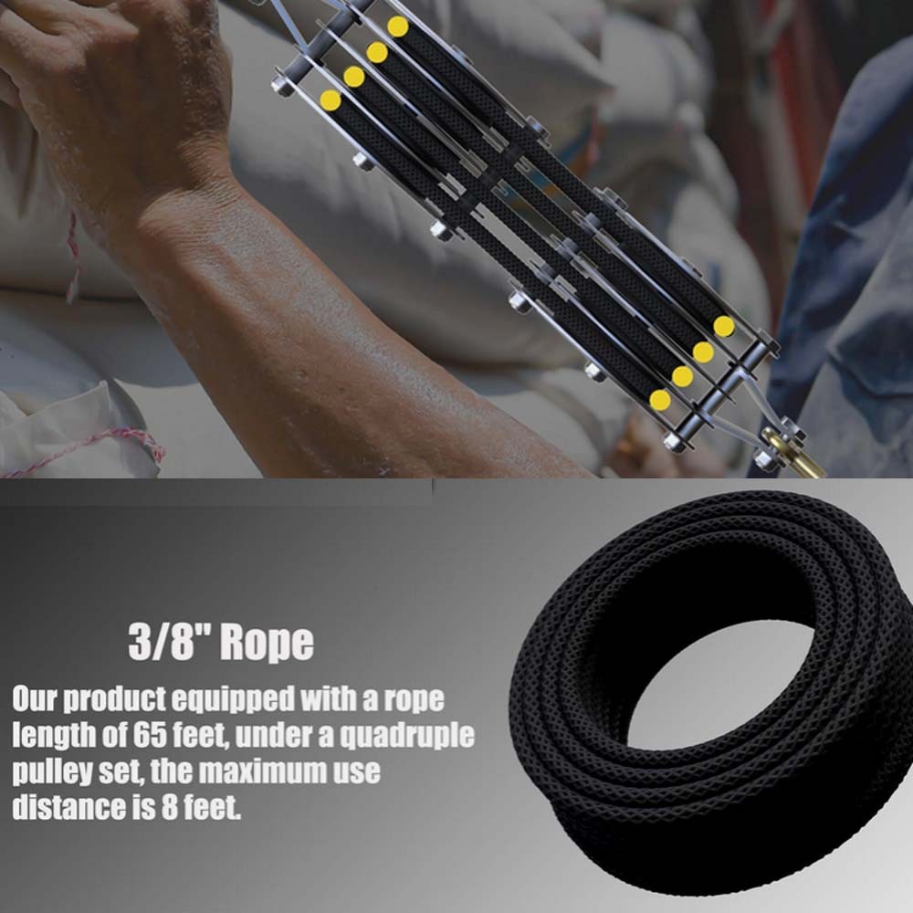 Rope Pulley Hoist 4400 LB, 8:1 Lifting Power Pulley Block and Tackle System NEW