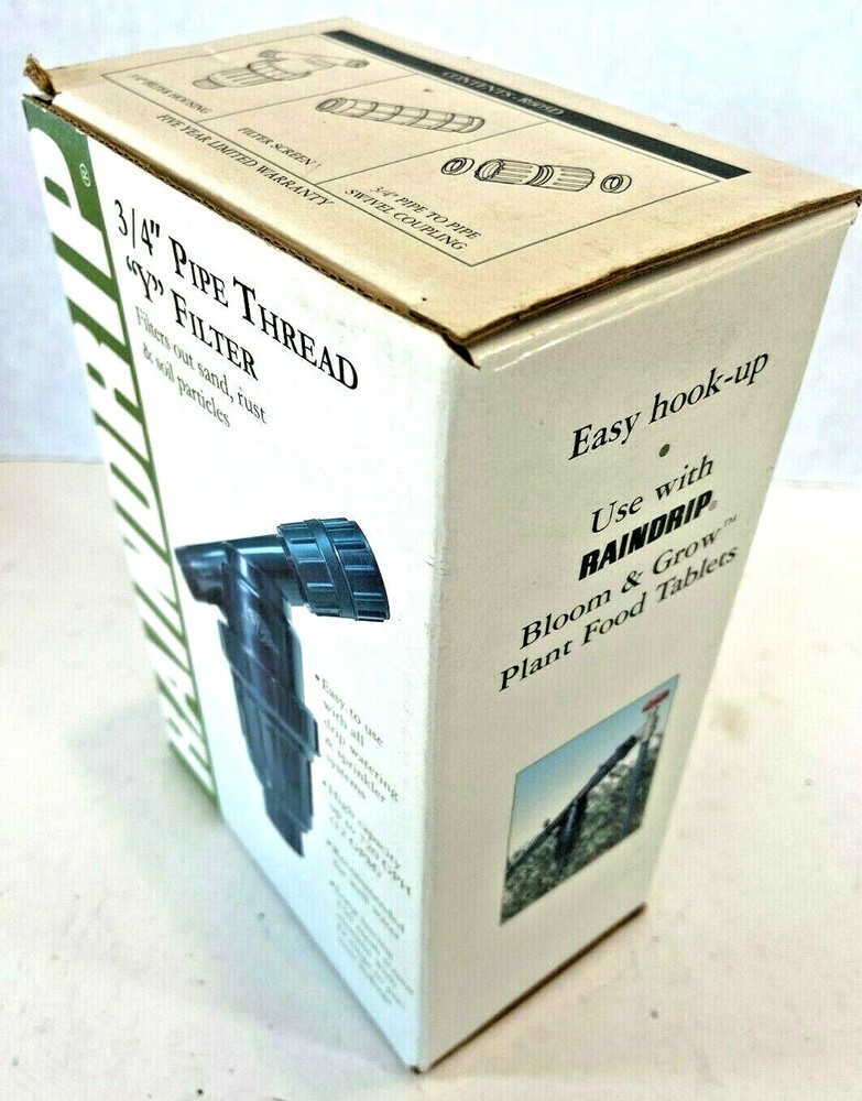 Raindrip 3/4" Pipe Thread Y Filter R605D New in Box