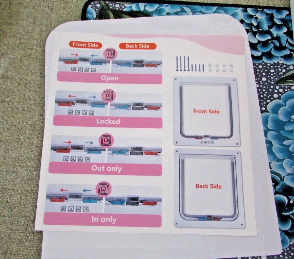 EGETOTA Cat Door Medium 4 Way Locking NEW in Package