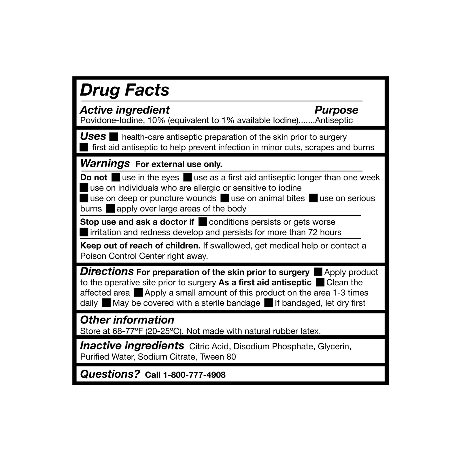 Betadine 10% Povidone Iodine PVP Skin Prep Solution 4 oz. Flip-Top Bottle 1 Ct