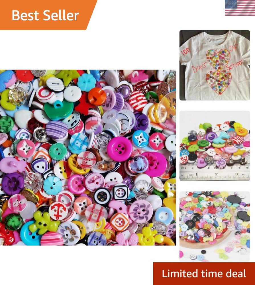 Random 100pcs Small Plastic Buttons DIY Sewing Craft Accessory Mix