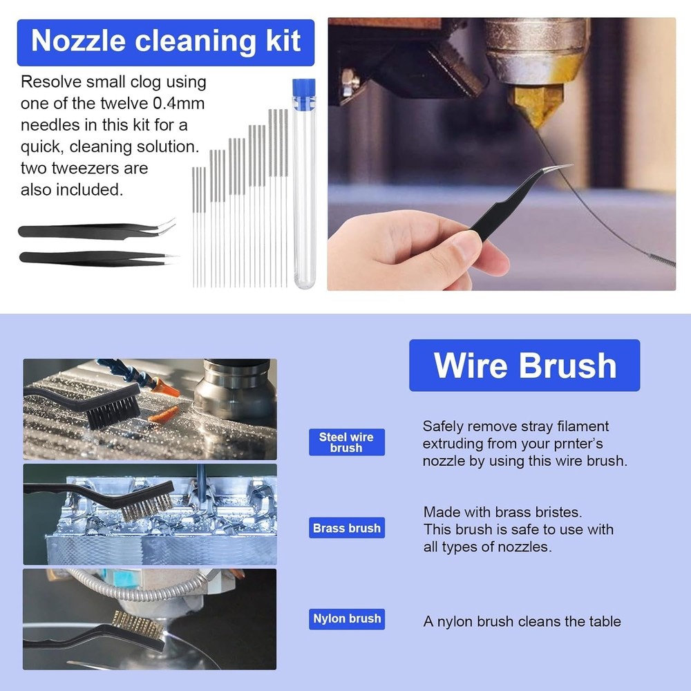 Versatile 3D Printer Toolkit - 55 Pieces for Accurate Print Refinement & Cleanup