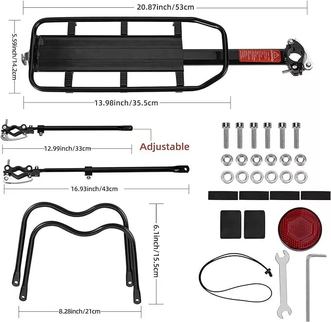 Bike Rear Cargo Rack Luggage Carrier Pannier Bicycle Alloy Fender Mountain Bike