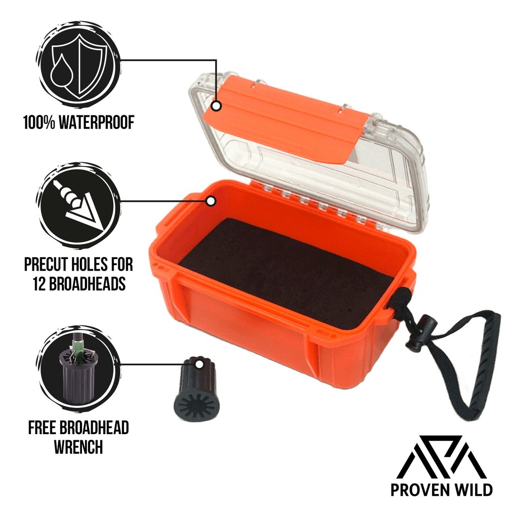 Proven Wild Waterproof Broadhead Case - Rugged Floating Box