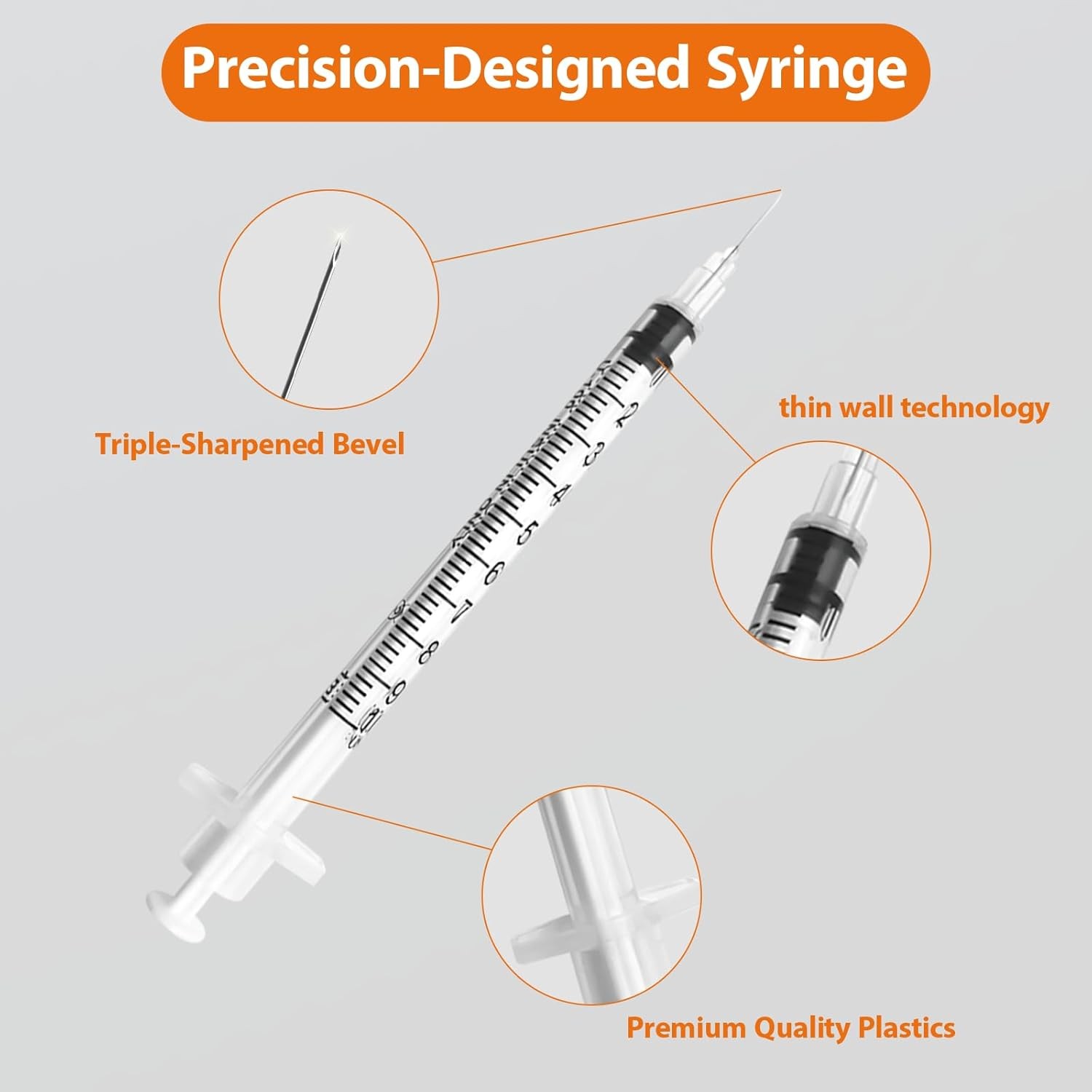 U-100 1cc 31 Gauge 5/16 Inch Syringe, Individually Packed 30 PACK