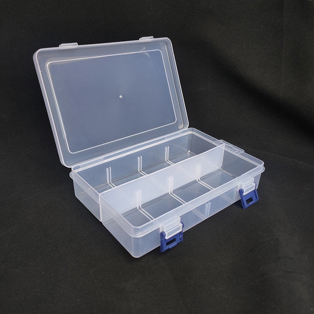 Earring Storage Box Container 8 Grids Adjustable Compartment Dustproof