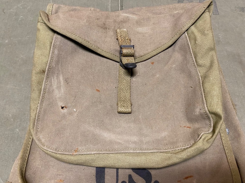 ORIGINAL WWII US ARMY M1942 COMBAT FIELD HAVERSACK BACKPACK-OD#3
