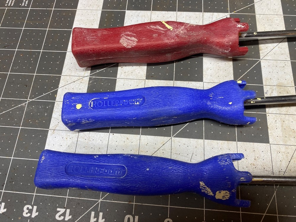 Three Paint Rollers for 3" Rolls with threaded ends for broom handle