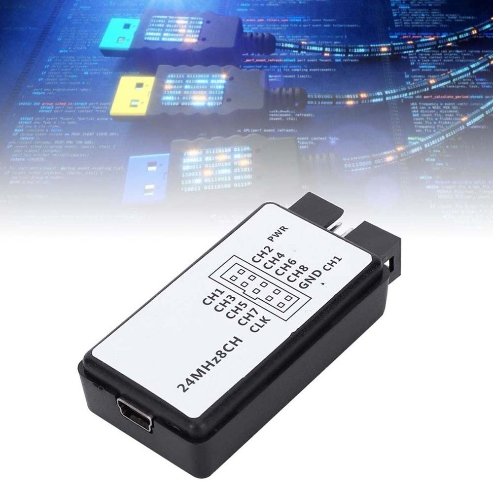 USB Logic Analyzer Device Set Mini Digital Pocket Size 8 Channel Input Memory