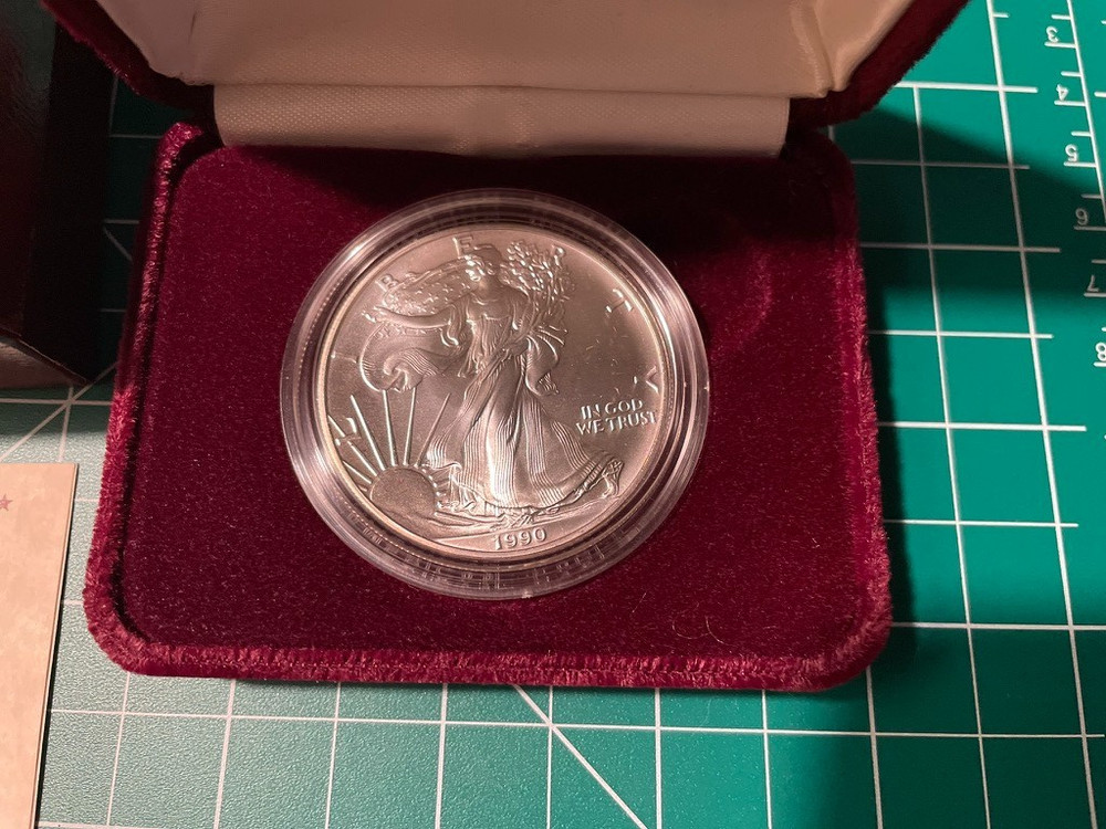 1990 Proof $1 American Silver Eagle Dollar