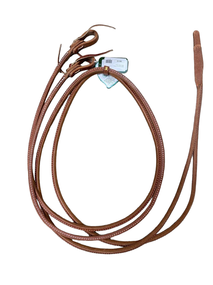 Berlin Custom Leather Rolled Western Split Reins 3/8"