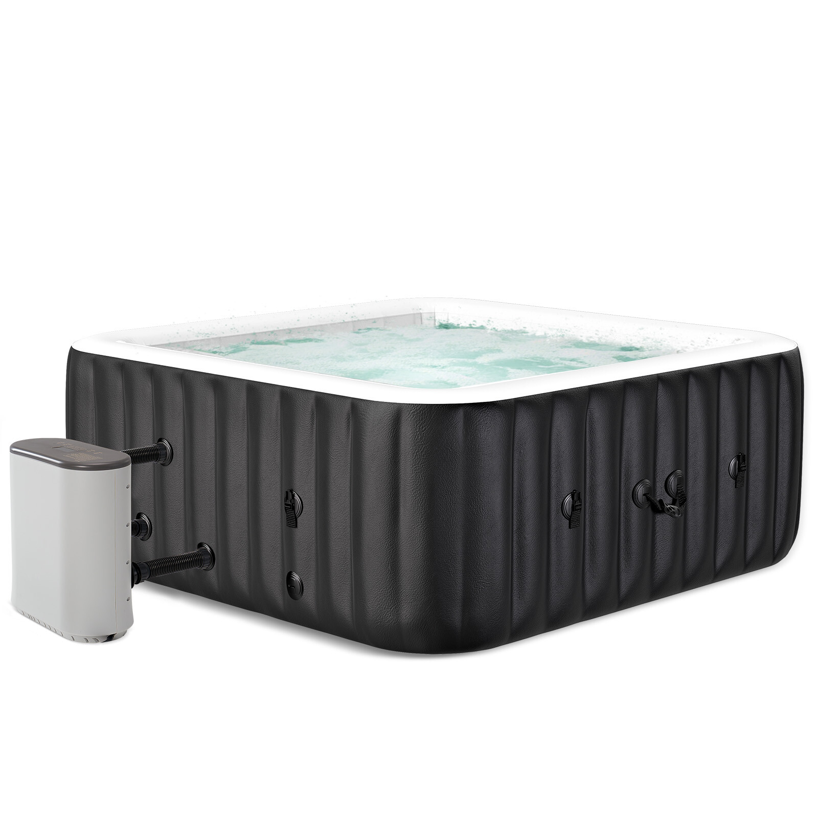 NAIZEA 240 Gallon Inflatable Hot Tub 6 Person Control Panel With 130 Bubble Jets