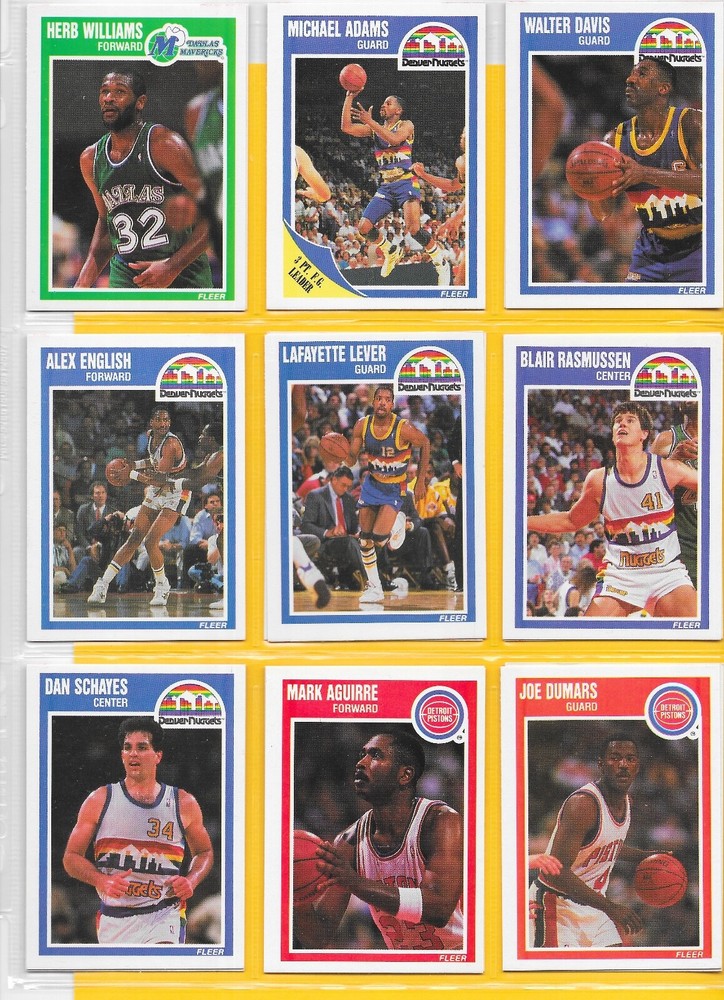 only .99 ea!!! - 1989 fleer basketball set lot cards!- you pick from dropdown