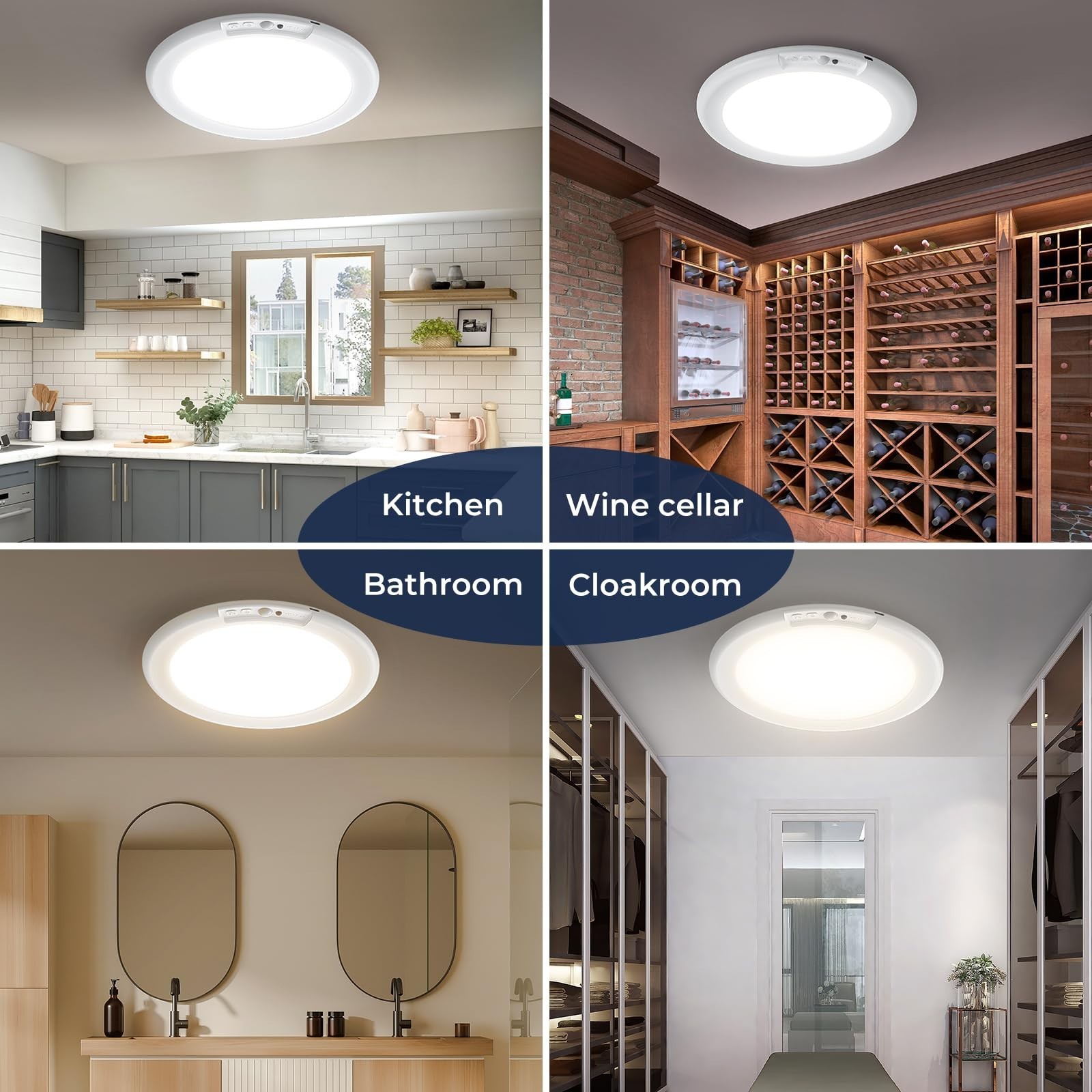 Magnetic Wireless Ceiling Lights,Rechargeable Motion Sensor Closet Light