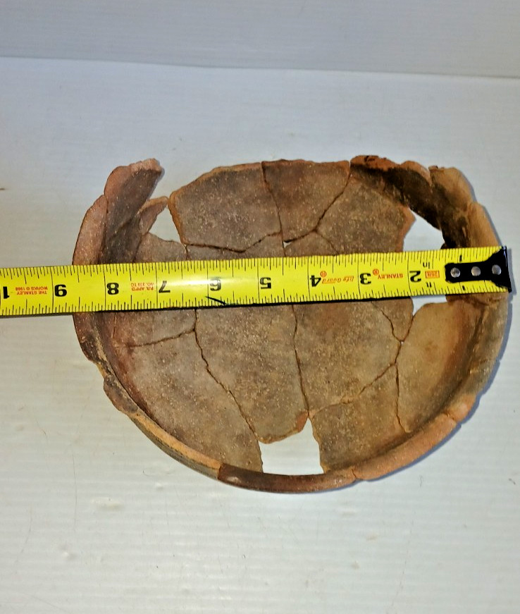 Pre-Columbian Native American Indian Mississippian Partial Pottery Bowl Artifact