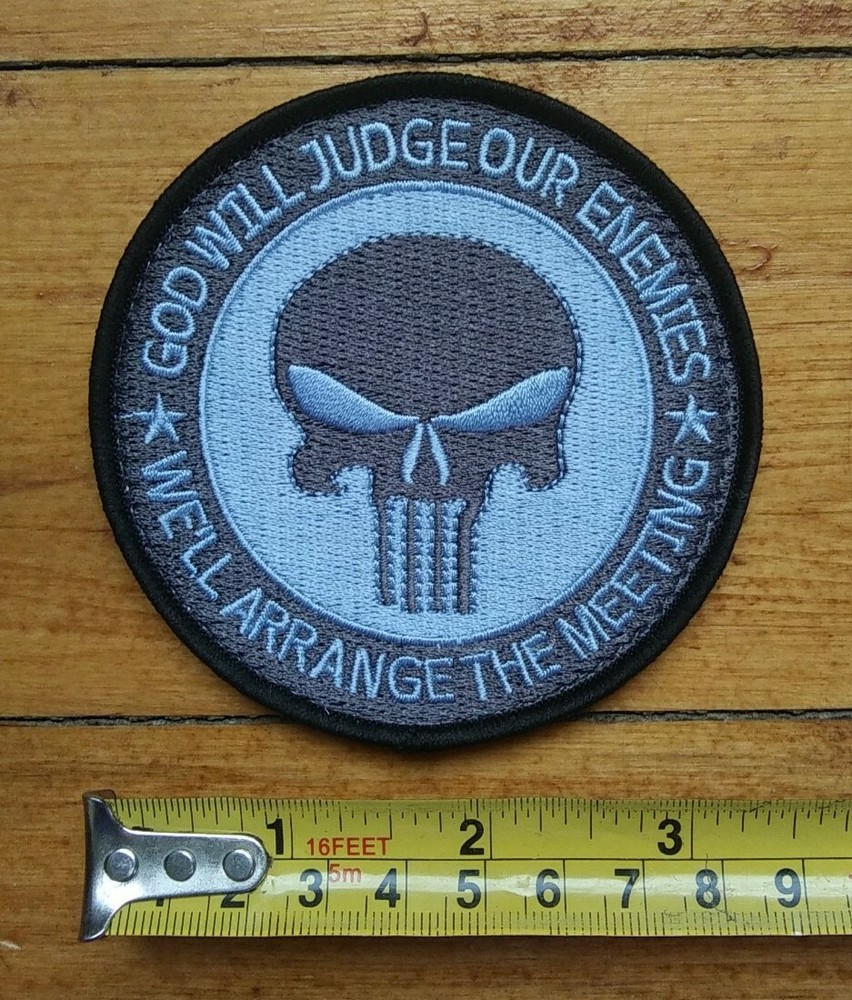 SKULL "GOD WILL JUDGE" SERE Special Operations MILITARY hook & loop PATCH