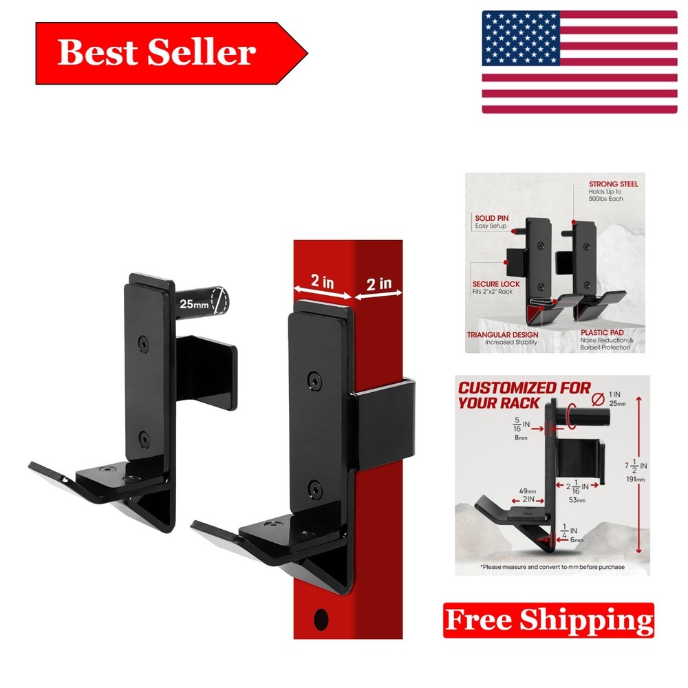 Heavy-Duty Power Rack J-Hooks & Attachments for Secure Barbell Support