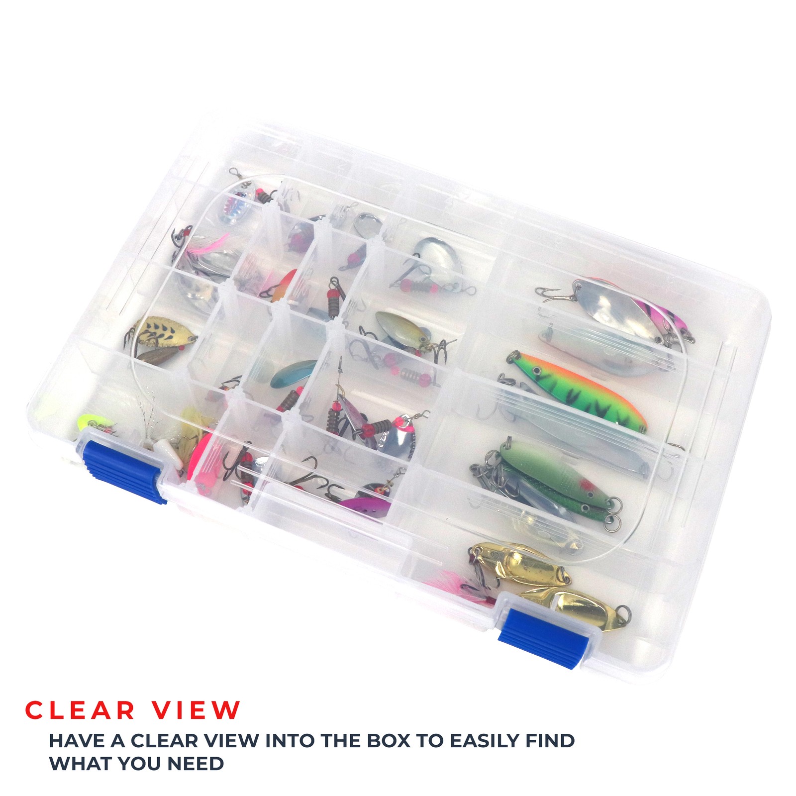 Osage River Medium Tackle Box Organizer, Clear Plastic Fishing Storage 1 Pack