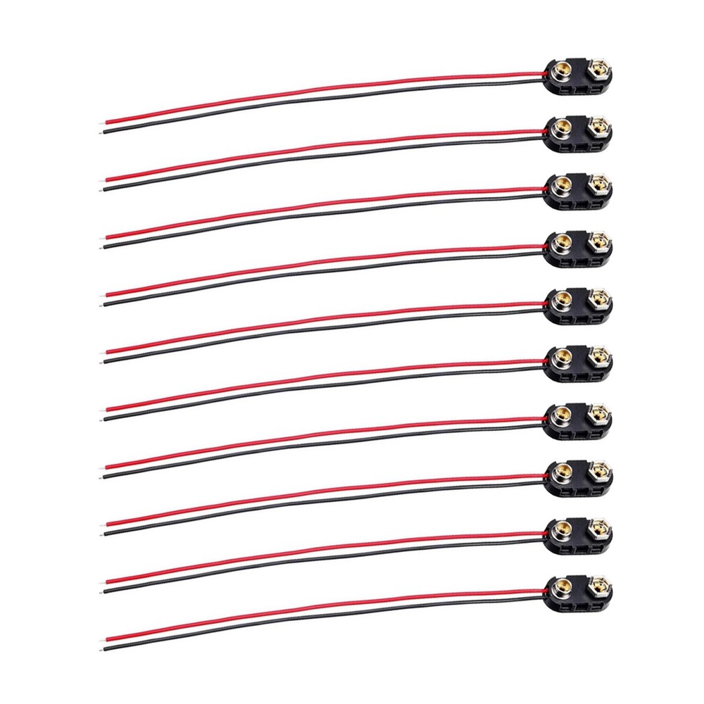 10PCS For Electronics 9V Battery I-Type Clip Connector Hard Shell Student Use