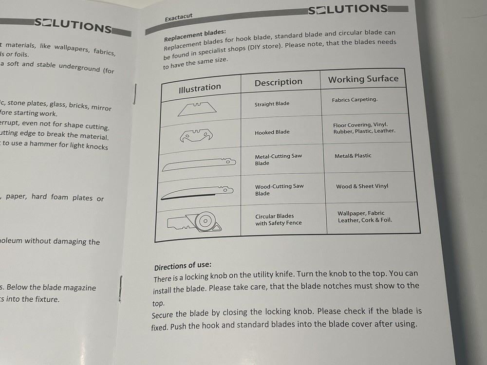 Utility Knife EXACTACUT Solutions 15pc Multi Purpose Cutting Tool Saw Set NEW