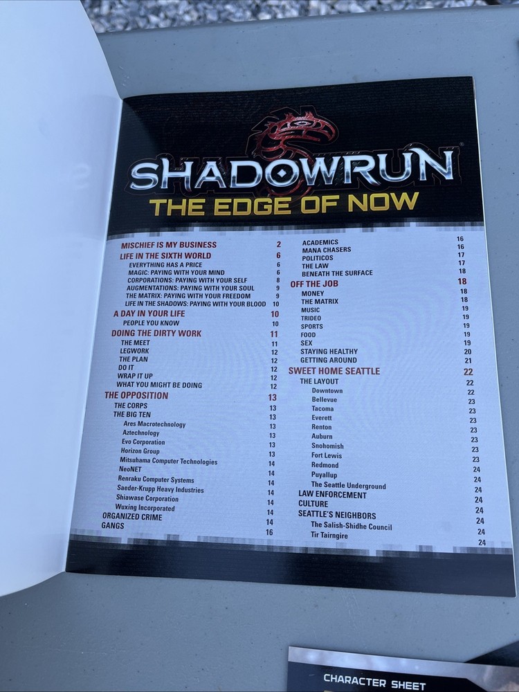 Shadowrun Characters Sheet, Quick Start Rules & Misc
