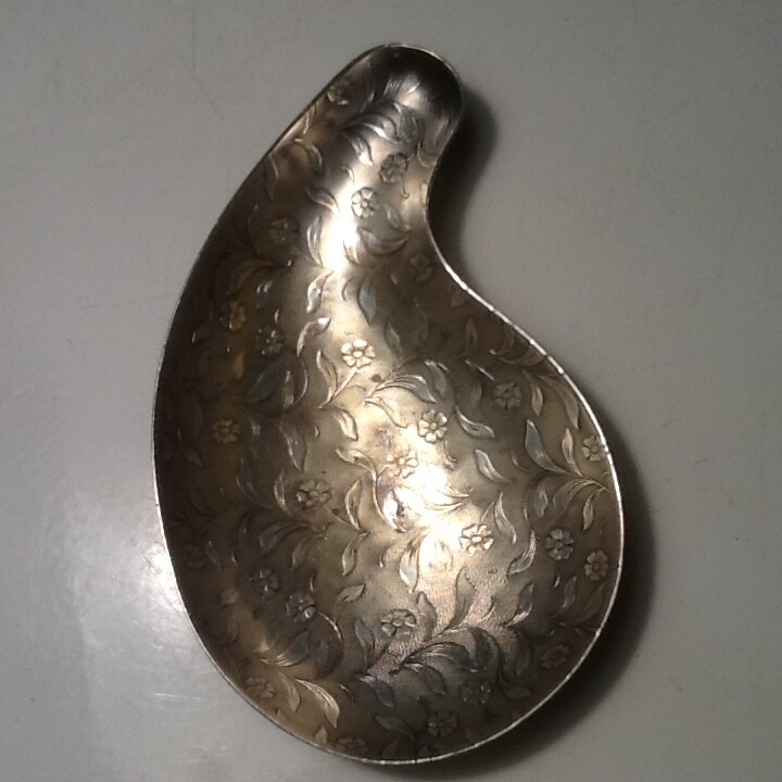 Hans Jensen, Denmark Danish Silver Plate Footed Bowl, 5 1/4" Flower Motif