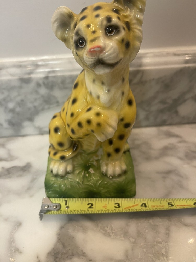 MCM Ceramic Cheetah Leopard Cub Bookend 7" Tall