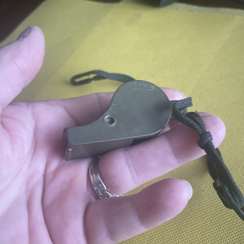 Vintage WW2 U.S. Era OD Green Plastic Whistle Works!