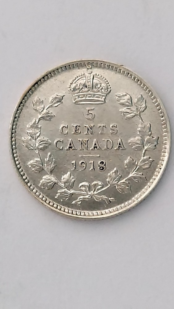 1918 Canada 5 Cent Silver, .925 Silver (#2)