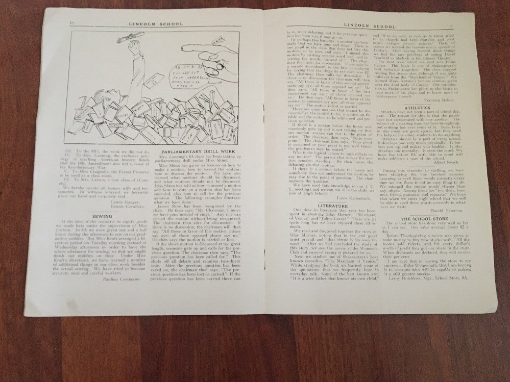 LINCOLN HIGH SCHOOL RIVER FOREST ILLINOIS 1924 GRADUATION PROGRAM
