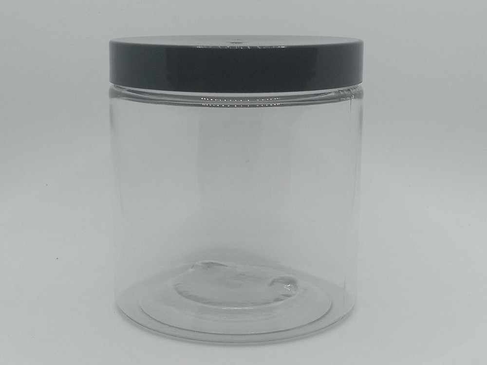 8 oz Clear/White Plastic Jars