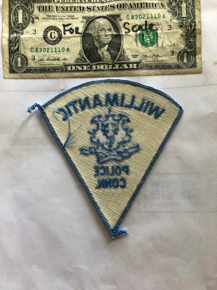 Rarer Willimantic Connecticut Police Patch Un-sewn great shape