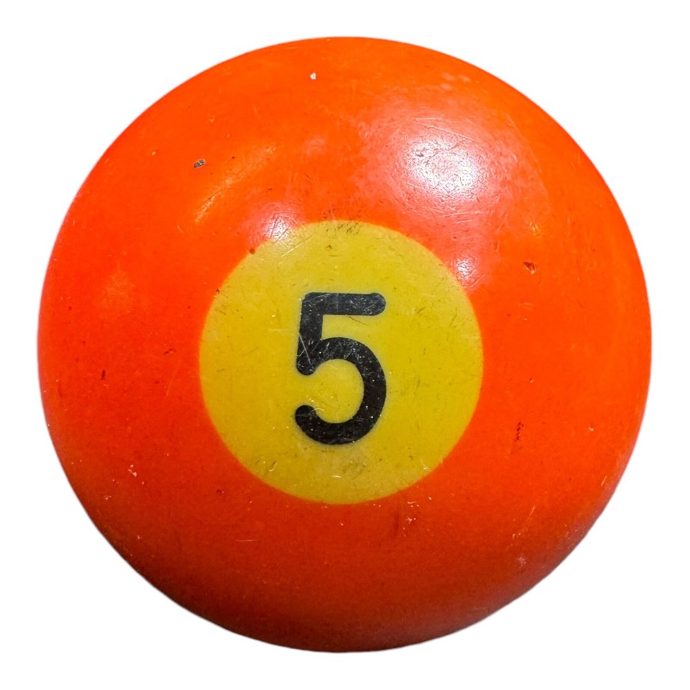 VTG BAKELITE Billiard Pool Ball - Solid Orange #5 - 2 1/4" Diameter